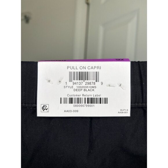 STYLE & CO NEW Pull On Capri Womens XXL Black High Rise Slash Pockets - Picture 8 of 10